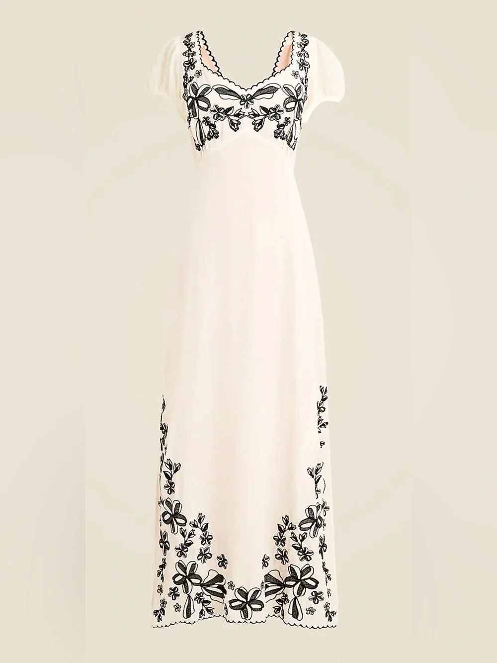 J. Crew Embroidered empire-waist slip dress